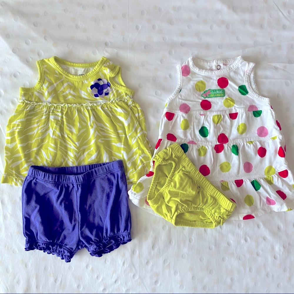Carter’s Girls 3 Month Outfit Bundle of 2